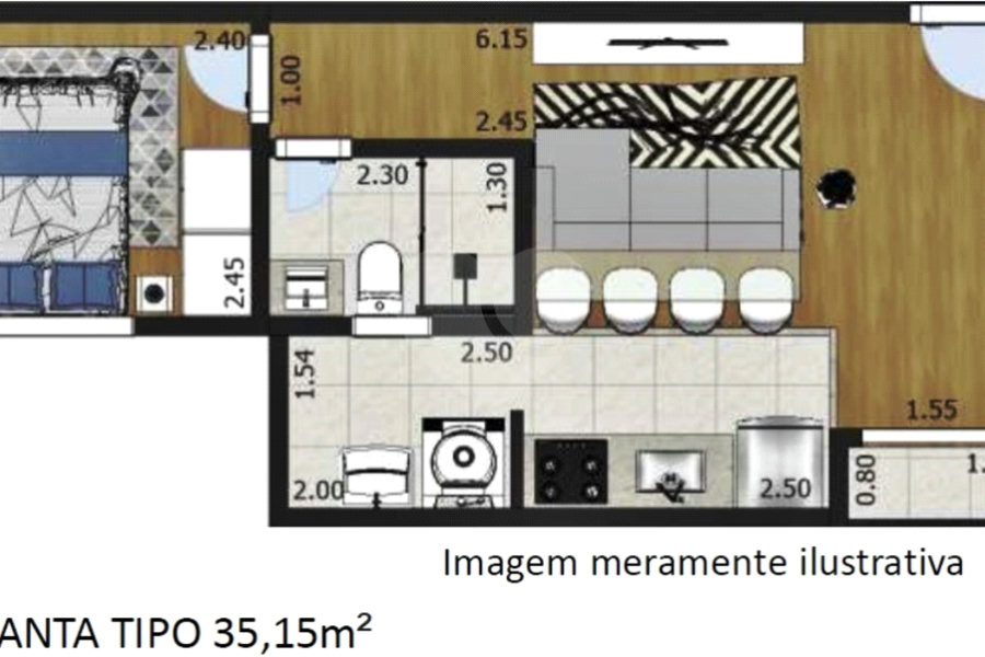 Apartamento à venda com 1 quarto em Santana, São Paulo, SP