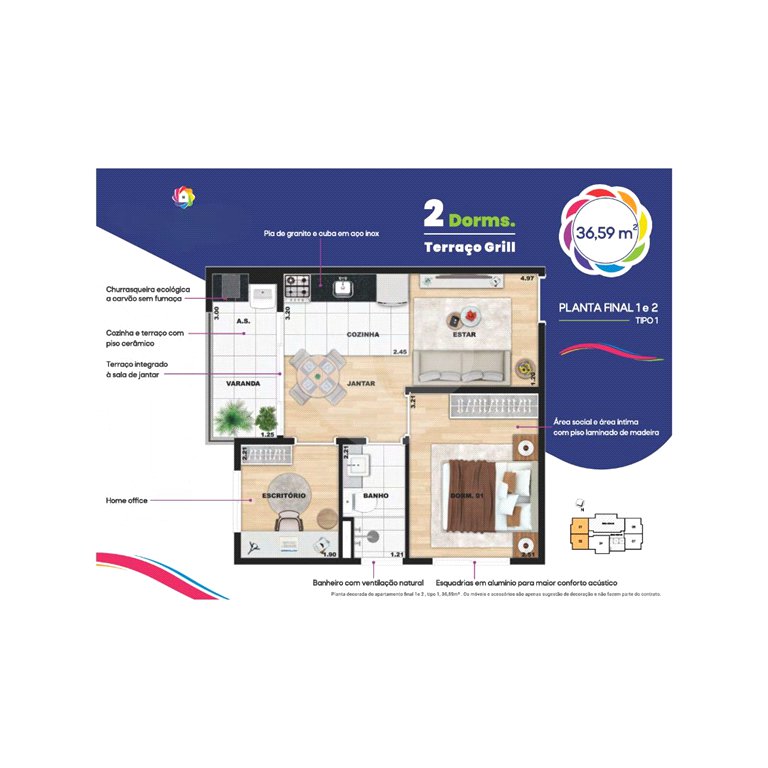 Apartamento à venda com 1 quarto em Jardim das Flores, Osasco, SP