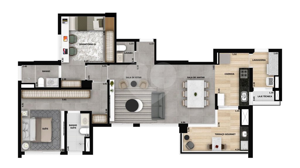 Apartamento à venda com 3 quartos, sendo 1 suíte, em Parque Campolim, Sorocaba, SP