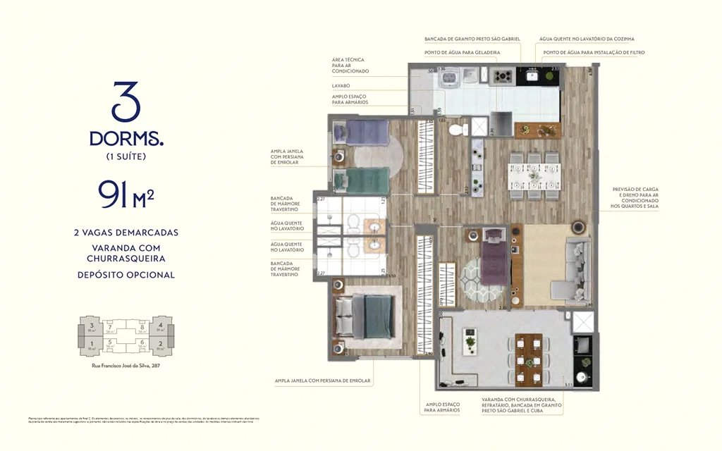 Apartamento à venda com 3 quartos, sendo 1 suíte, em Vila Andrade, São Paulo, SP