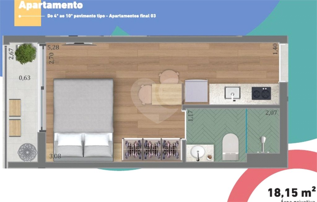 Apartamento à venda com 1 quarto em Pinheiros, São Paulo, SP