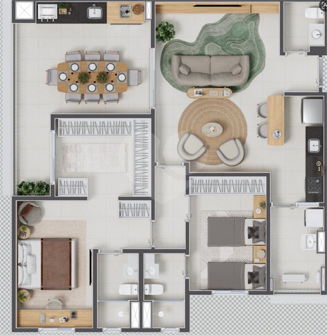 Apartamento à venda com 3 quartos, sendo 1 suíte,  em Ribeirânia, Ribeirão Preto, SP