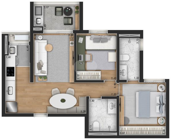 Apartamento 69m² 1