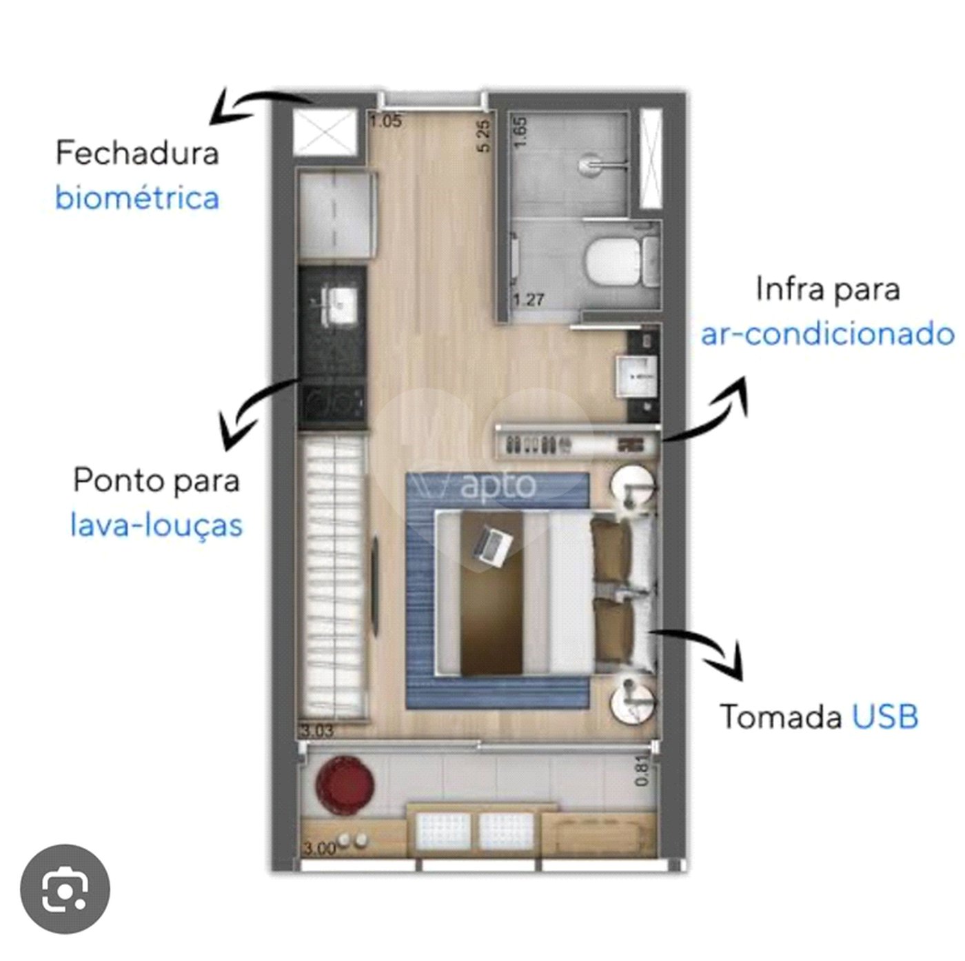 Apartamento à venda com 1 quarto em Jardim Paulista, São Paulo, SP