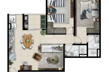 Apartamento à venda com 2 quartos, sendo 1 suíte, em Atibaia Jardim, Atibaia, SP