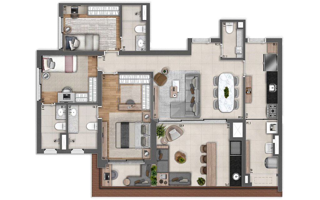 Apartamento à venda com 3 suítes em Mirandópolis, São Paulo, SP