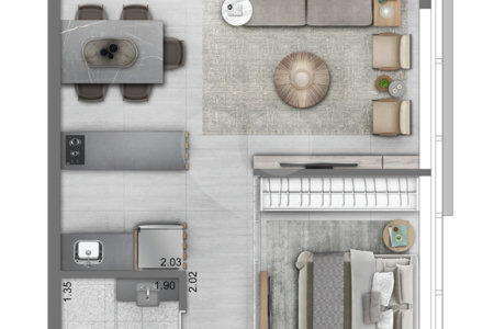Apartamento à venda com 1 quarto em Vila Olímpia, São Paulo, SP