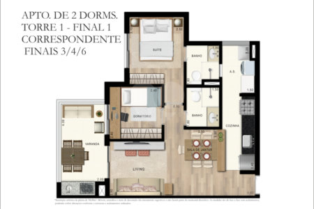 Apartamento à venda com 2 quartos, sendo 1 suíte,  em Campo Grande, São Paulo, SP