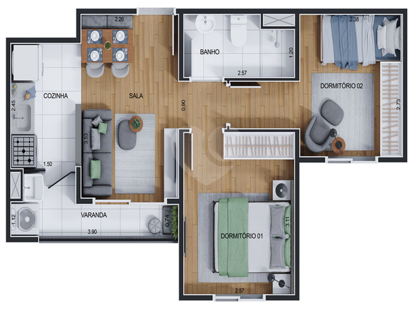 Apartamento à venda com 2 quartos em Jaguaribe, Osasco, SP
