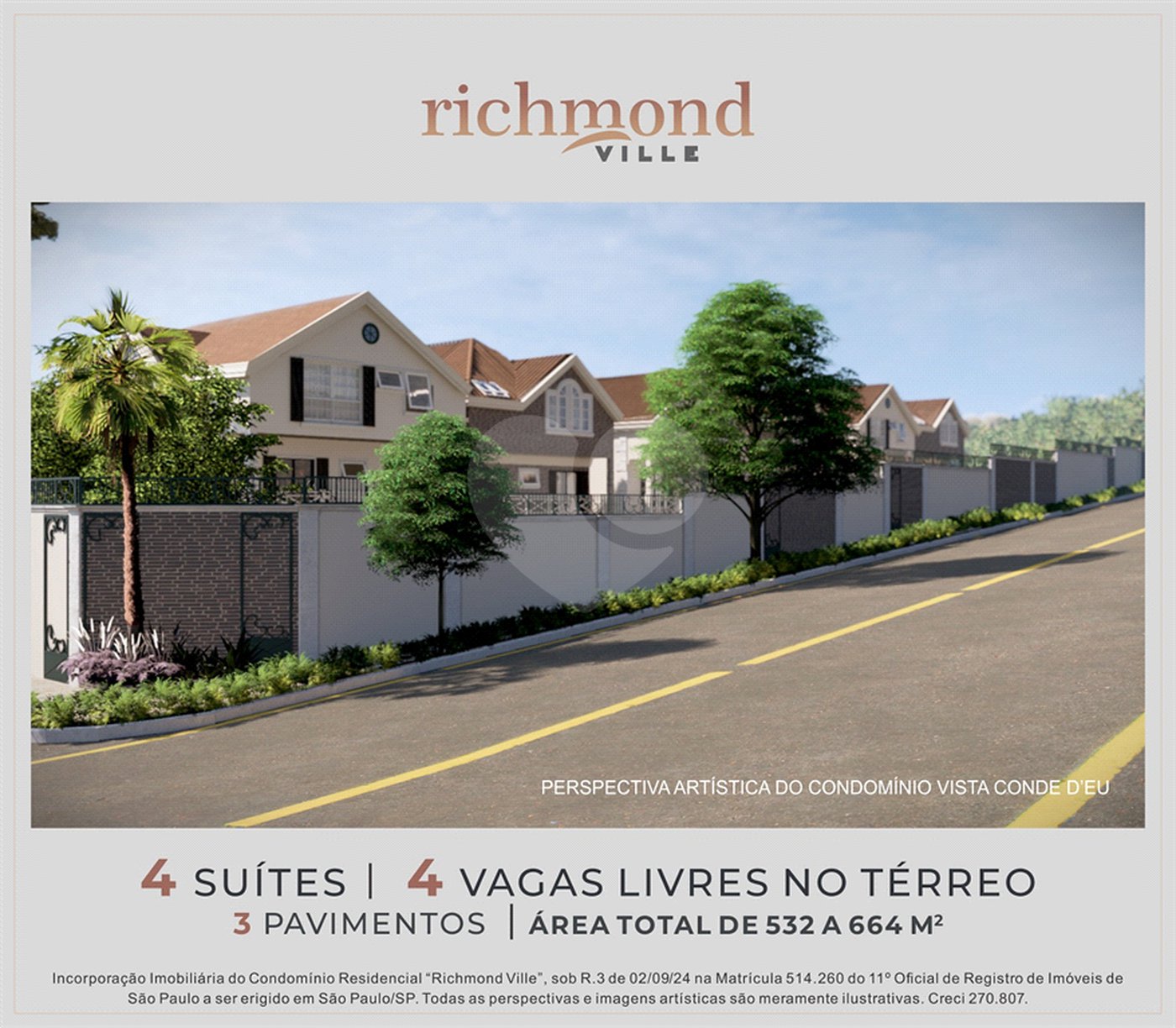 Casa à venda com 4 suítes no condomínio Richmond Ville, São Paulo - SP