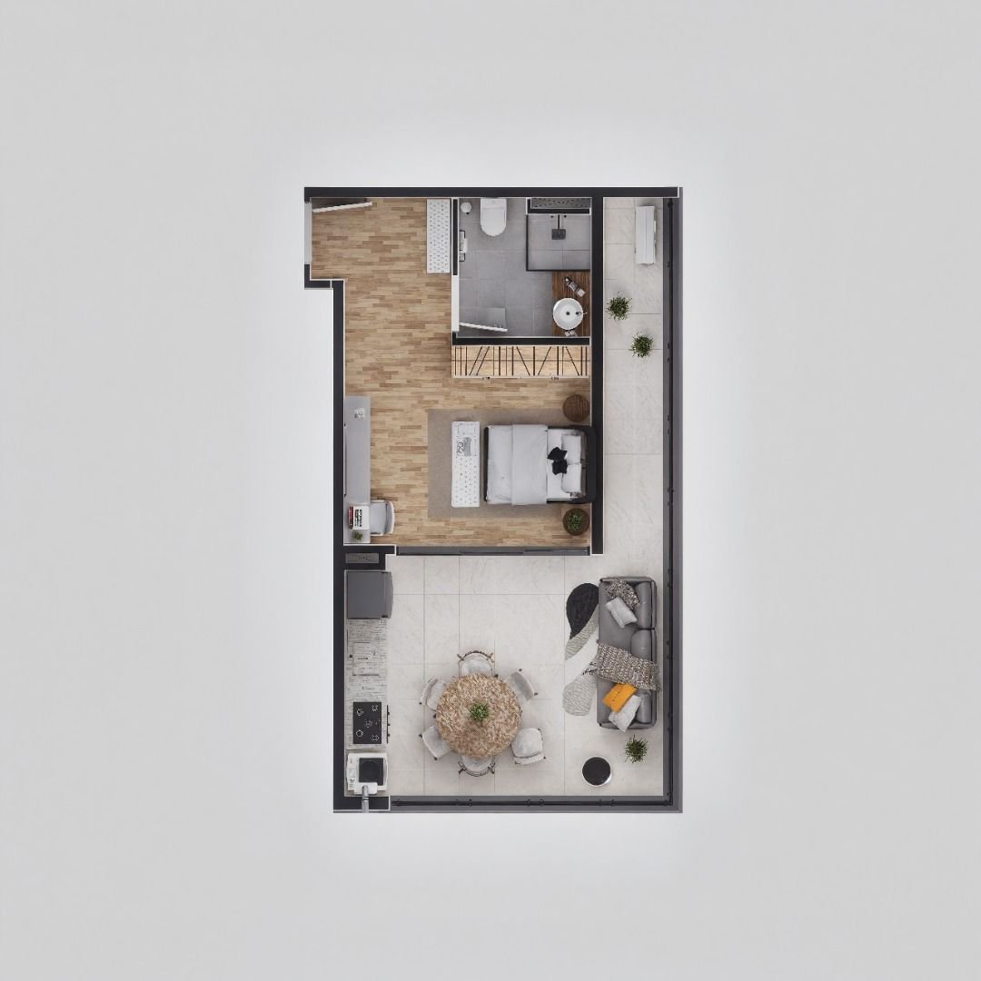 Studio com 1 dormitório à venda, 51 m² por R$ 616.750,00 - Astúrias - Guarujá/SP