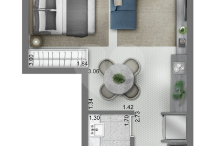 Apartamento à venda com 1 quarto em Vila Olímpia, São Paulo, SP