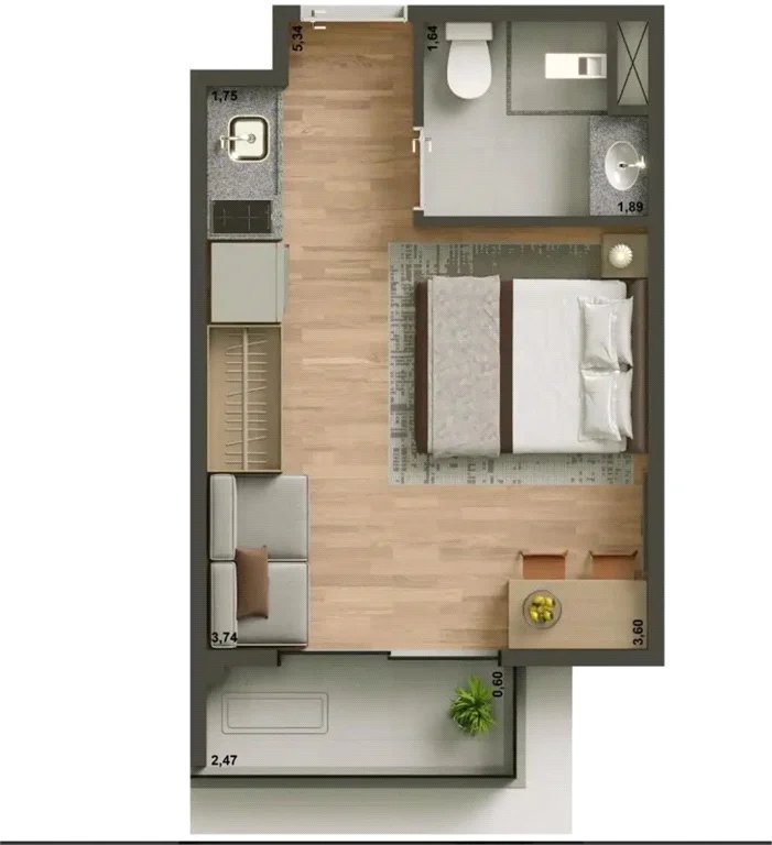 Studio à venda com 1 quarto em Pinheiros, São Paulo, SP