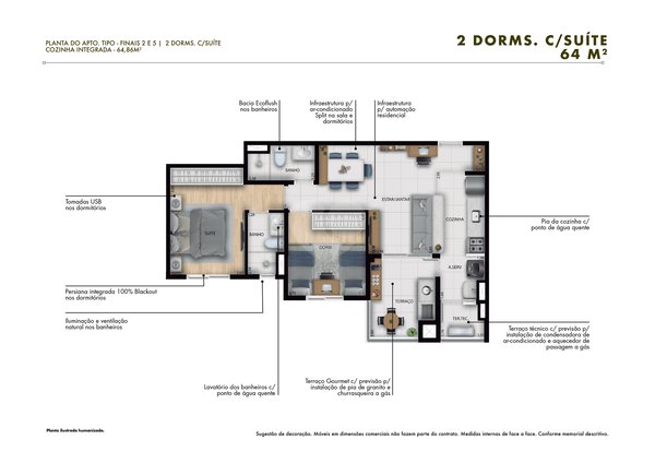 Apartamento 64m² 2