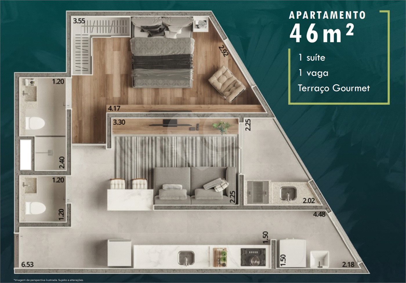 Apartamento à venda com 1 suíte em Atibaia Jardim, Atibaia, SP