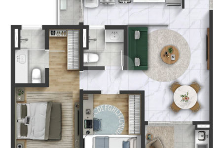 Apartamento à venda com 2 quartos, sendo 1 suíte, em Vila Espírito Santo, Sorocaba, SP