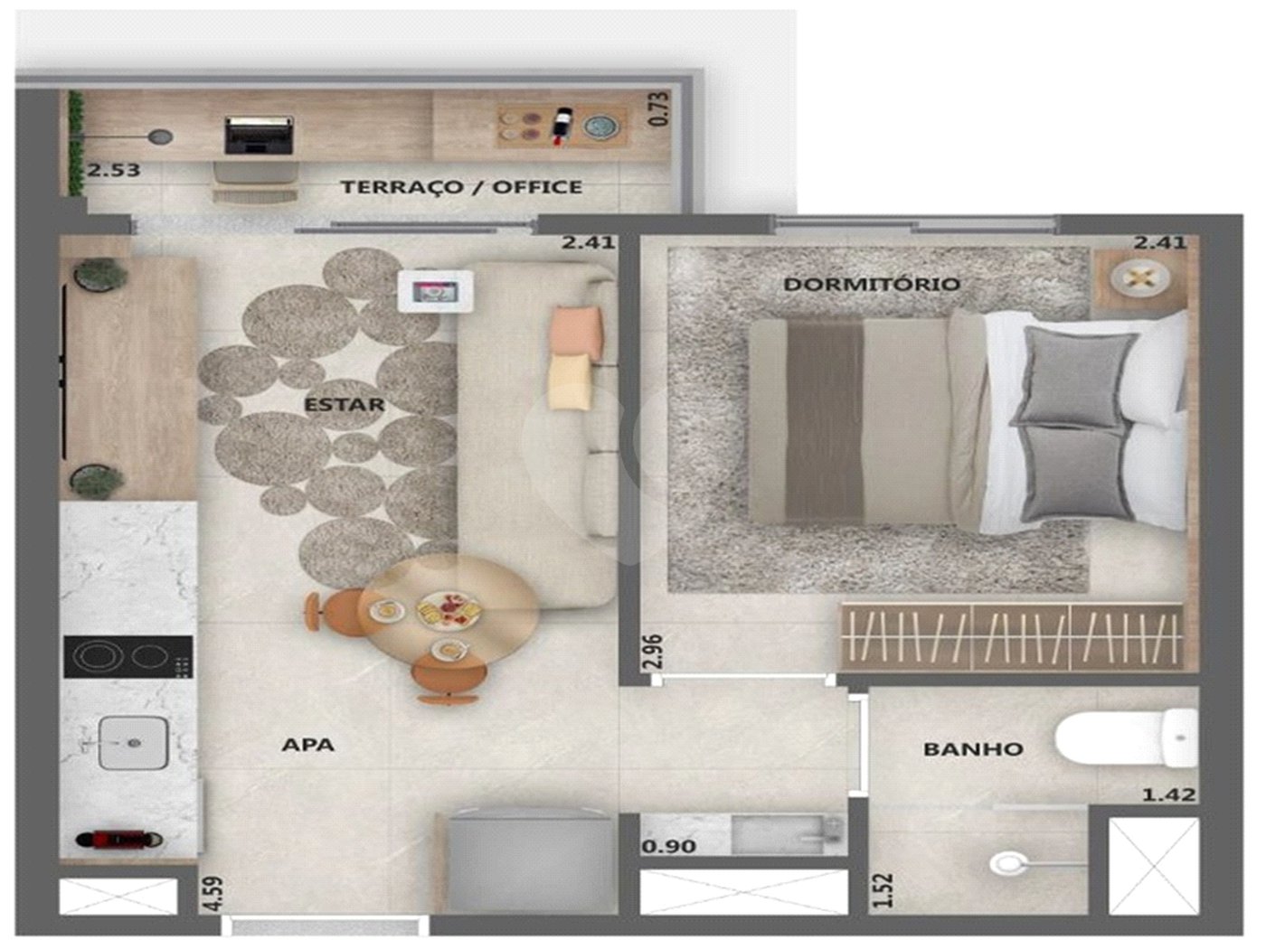 Apartamento à venda com 1 quarto em Pinheiros, São Paulo, SP