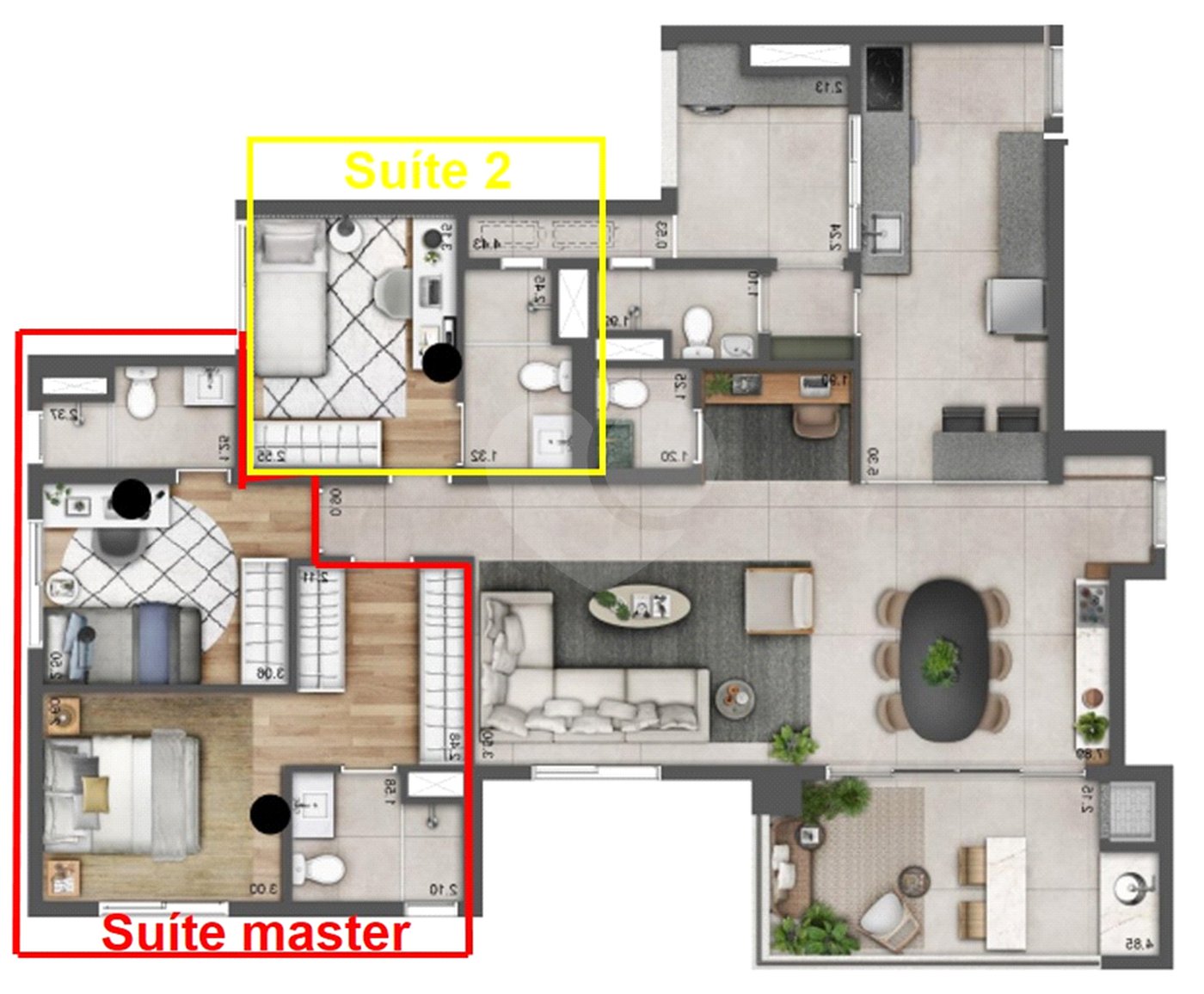 Apartamento à venda com 2 suítes em Jardim Caboré, São Paulo, SP