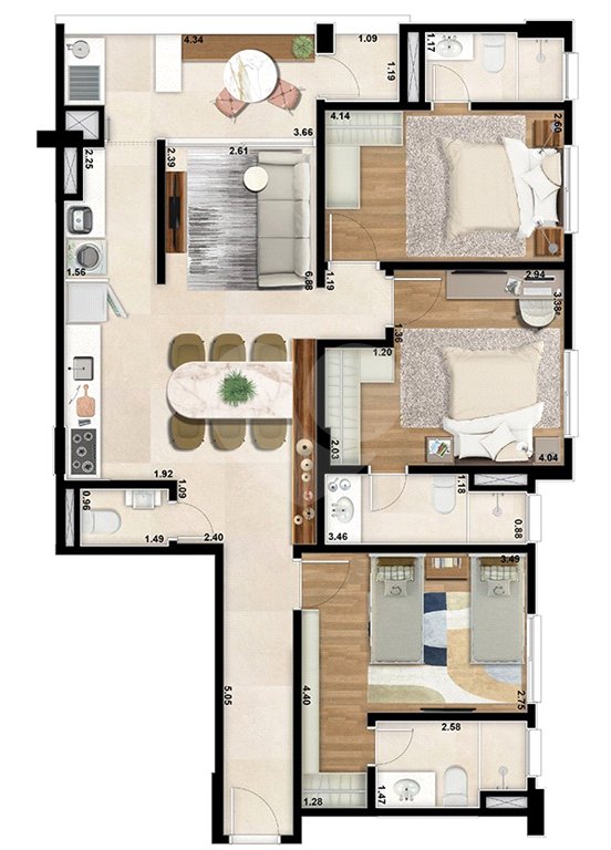 Apartamento à venda com 2 quartos em Alvinópolis, Atibaia, SP