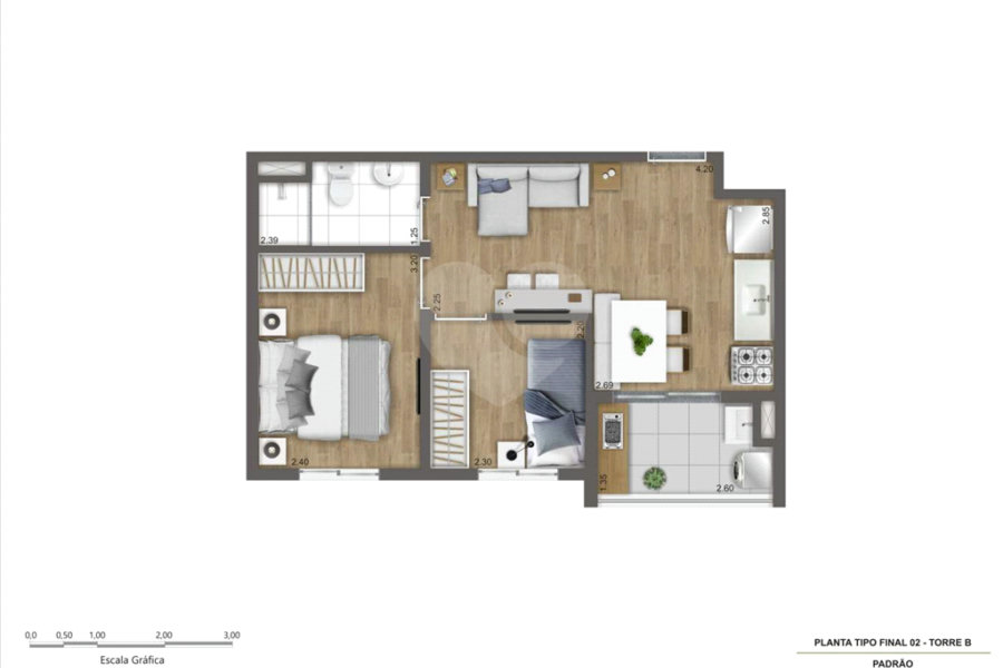 Apartamento à venda com 2 quartos, sendo 1 suíte, em Campo Grande, São Paulo, SP