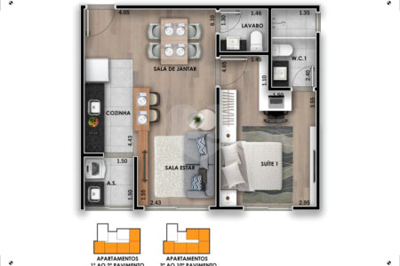 Apartamento à venda com 1 suíte em Alvinópolis, Atibaia, SP