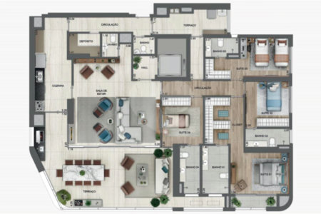 Apartamento à venda com 4 suítes em Vila São Francisco (zona Sul), São Paulo, SP