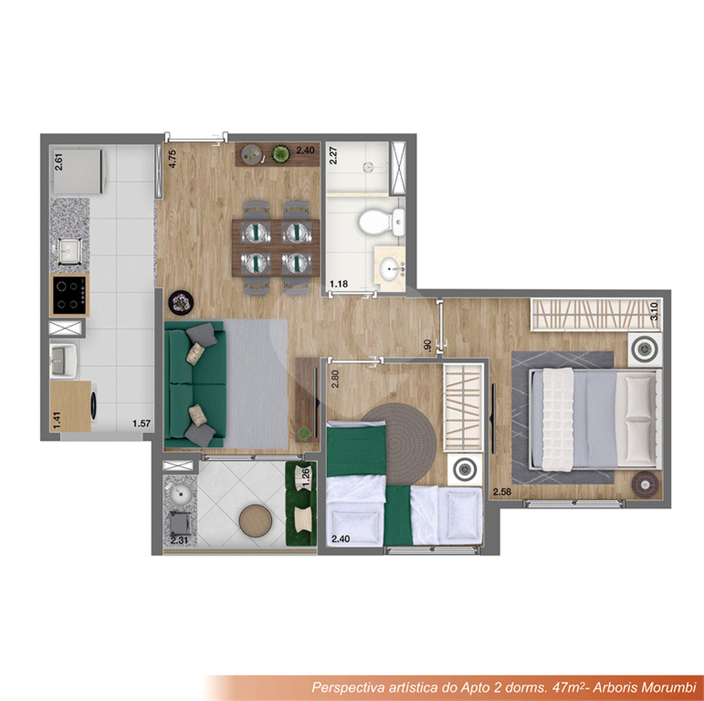 Apartamento à venda com 2 quartos em Vila Andrade, São Paulo, SP