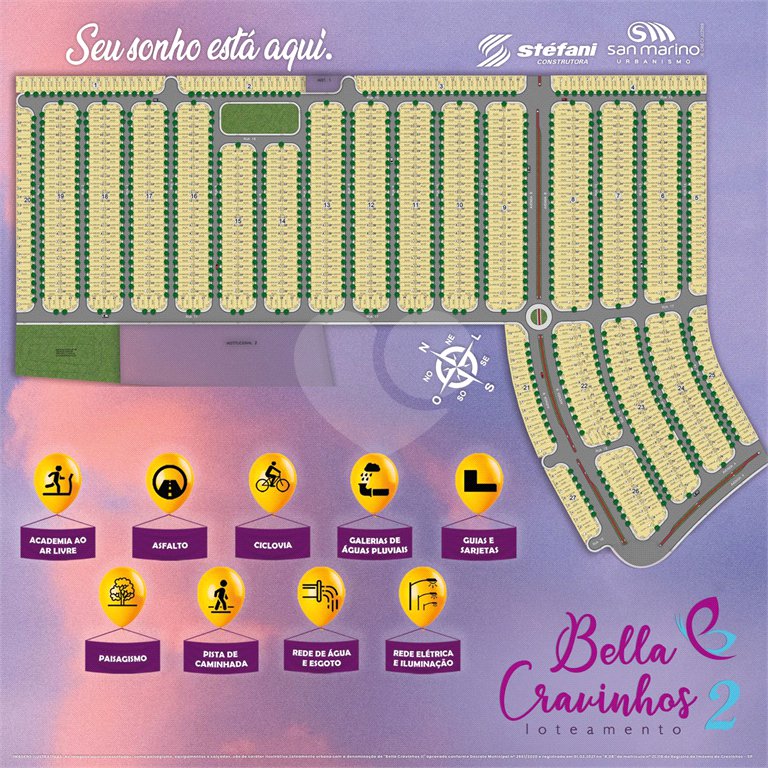 Terreno à venda no condomínio Loteamento Bella Cravinhos, Cravinhos - SP