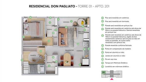 Apartamento 46m² 2