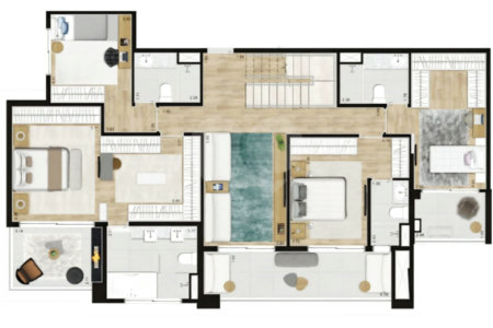 Triplex à venda com 4 suítes em Anhangabaú, Jundiaí, SP