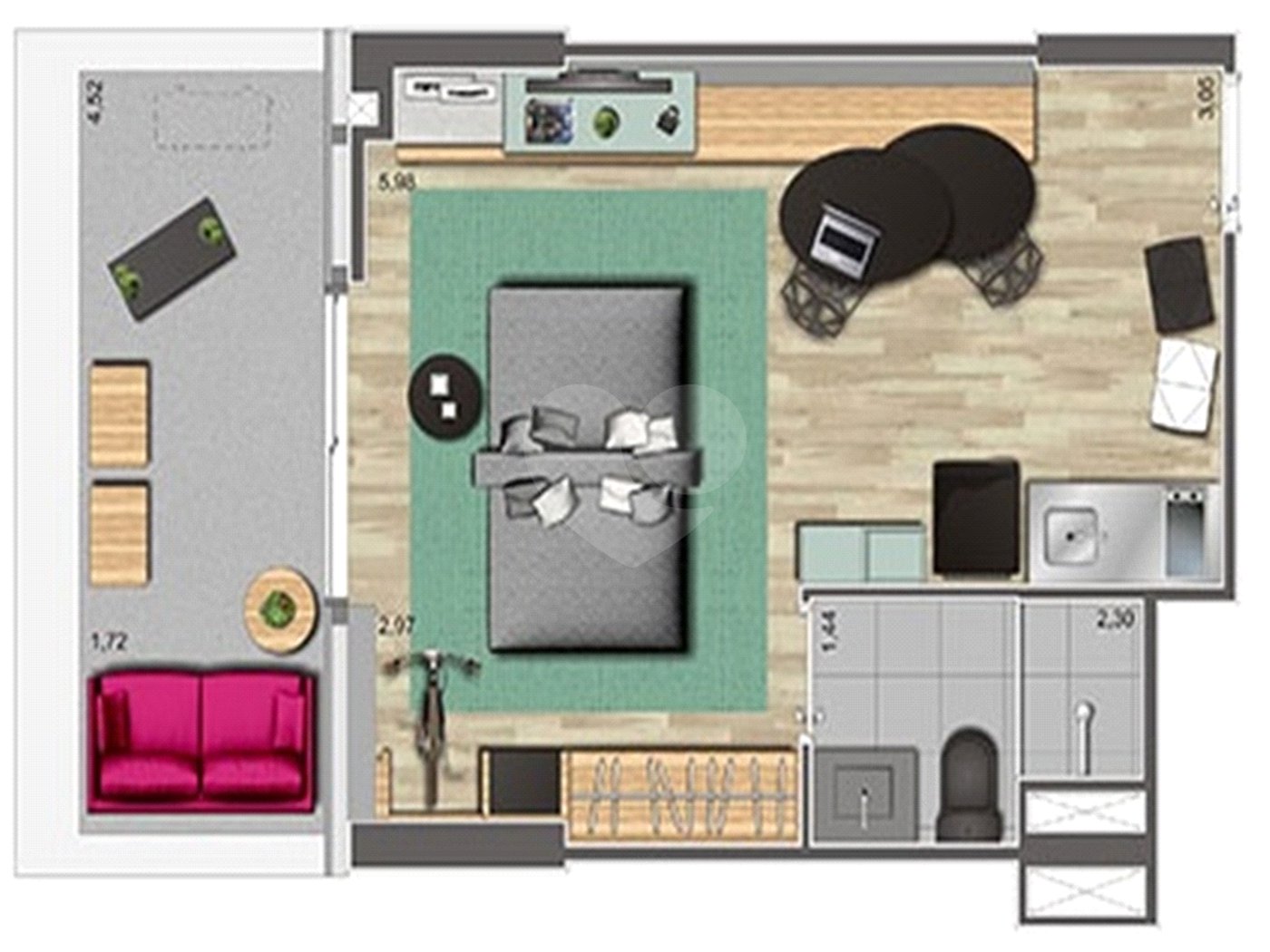 Apartamento à venda com 1 suíte no Centro, São Paulo, SP