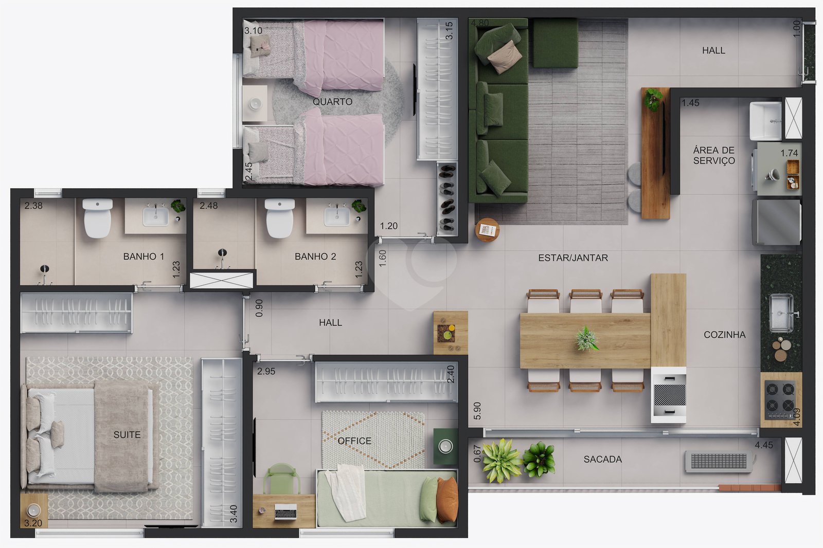 Apartamento 76m²