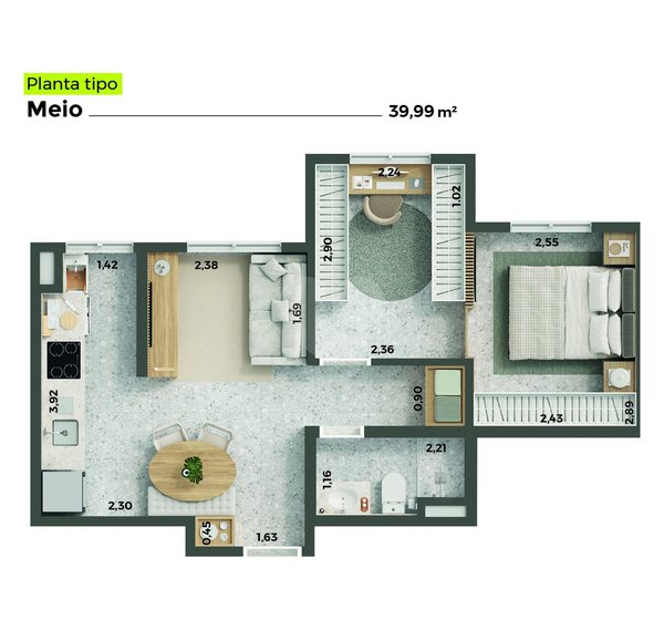 Apartamento 39m² 2