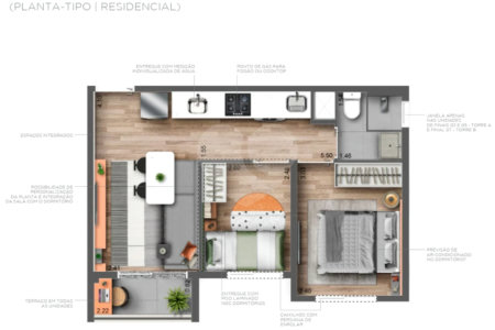Apartamento à venda com 2 quartos em Perdizes, São Paulo, SP