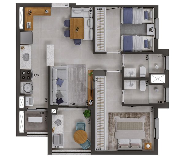 Apartamento 69m² 1
