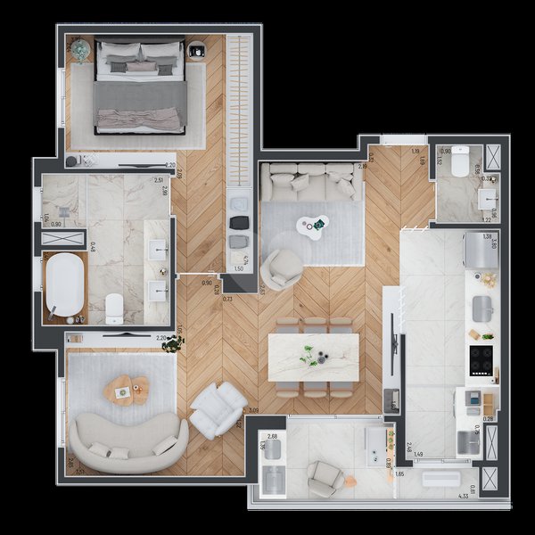 Apartamento 74m² 2