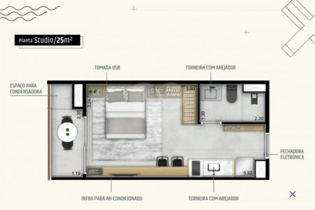 Studio à venda com 1 quarto em Pinheiros, São Paulo, SP