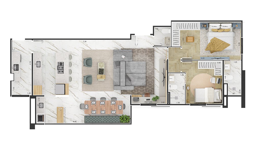 Apartamento à venda com 3 quartos, sendo 1 suíte, em Condomínio Residencial e Comercial Fazenda Santa Petronilla, Bragança Paulista, SP
