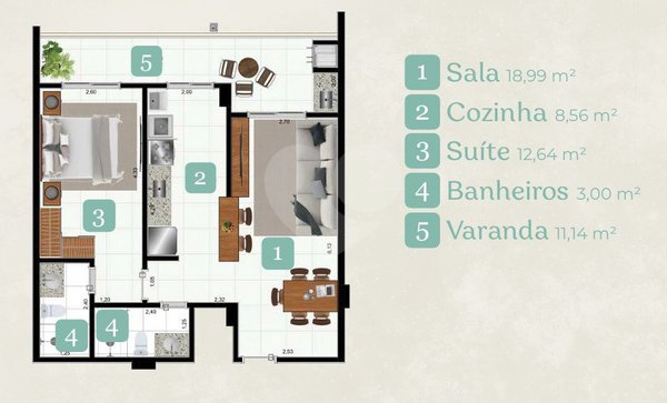 Apartamento 64m² 2