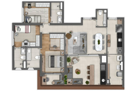 Apartamento à venda com 3 suítes em Mirandópolis, São Paulo, SP