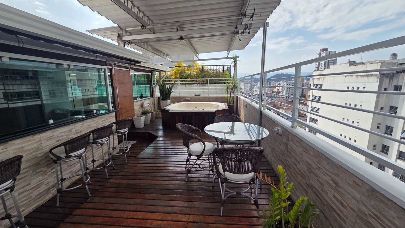 Cobertura com 3 dormitórios à venda, 262 m² por R$ 1.800.000,00 - Pompéia - Santos/SP