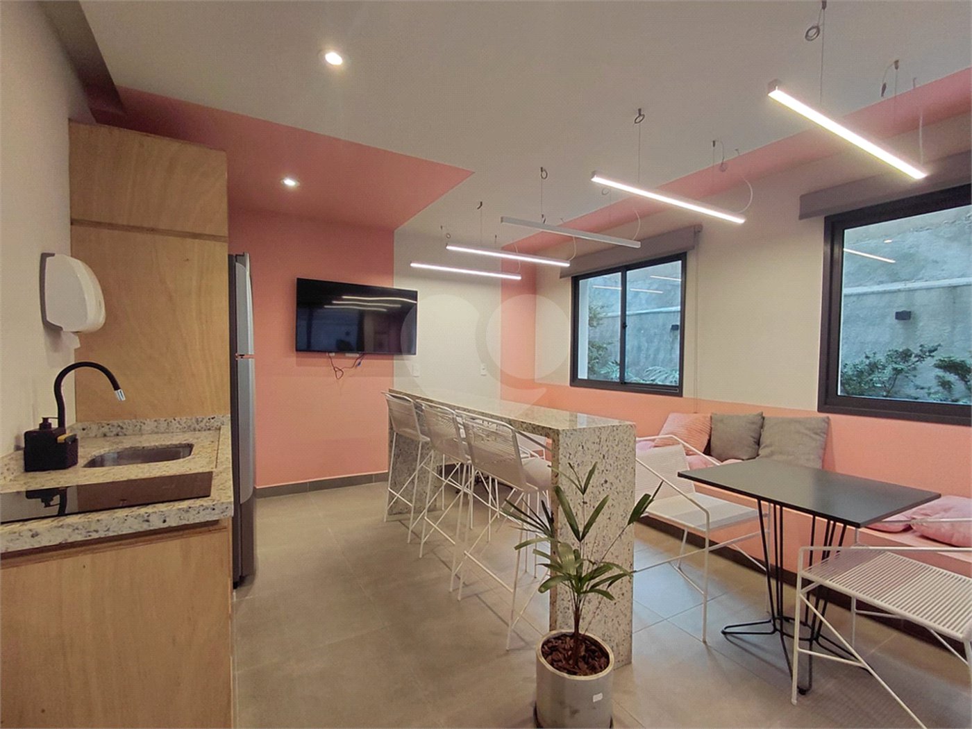 Studio de 26m² sala e quarto integrados 1 banheiro coworking, lavanderia, churrasqueira, salão de festas Vila Buarque