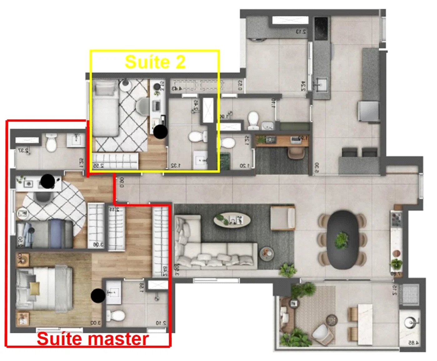 Apartamento à venda com 2 suítes em Jardim Caboré, São Paulo, SP