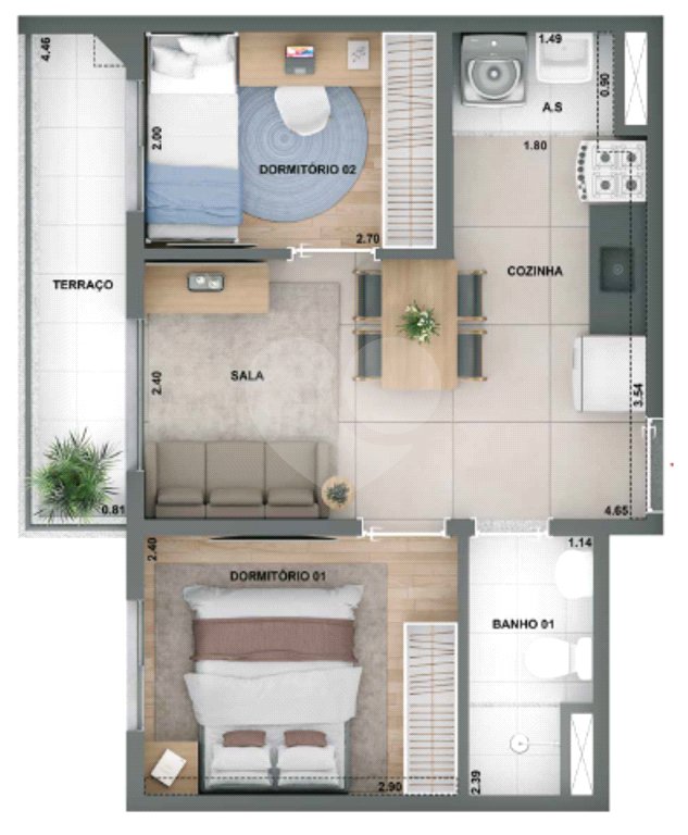 Apartamento à venda com 2 quartos em Vila Carrão, São Paulo, SP