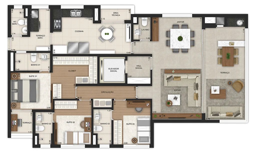 Apartamento à venda com 3 suítes em Brooklin Paulista, São Paulo, SP
