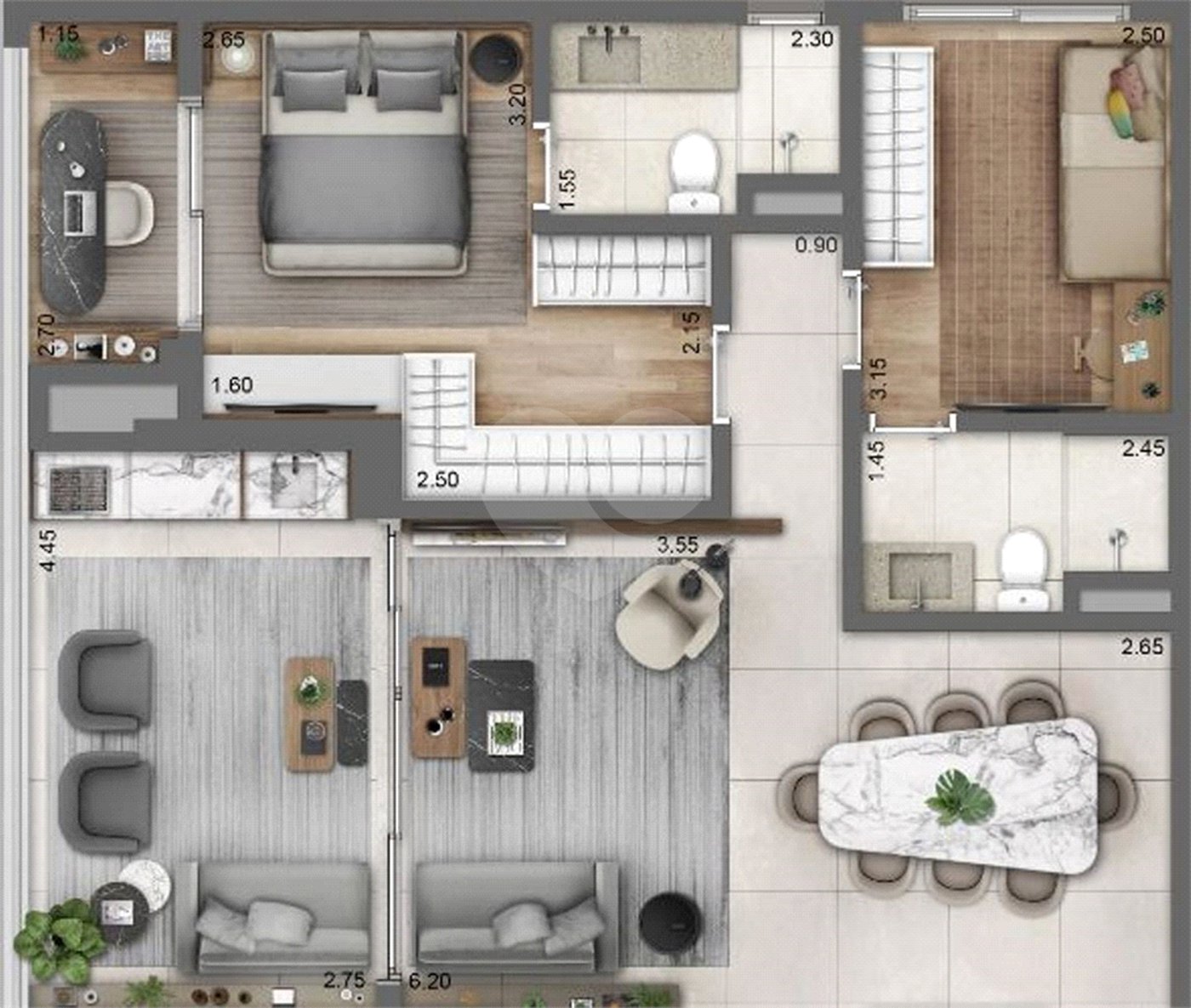 Apartamento à venda com 2 quartos, sendo 1 suíte, em Perdizes, São Paulo, SP