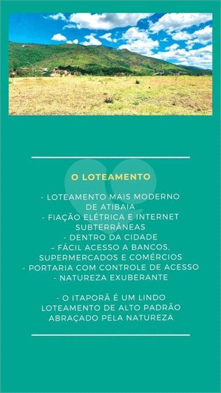 Terreno à venda no condomínio Itaporã de Atibaia, Atibaia - SP