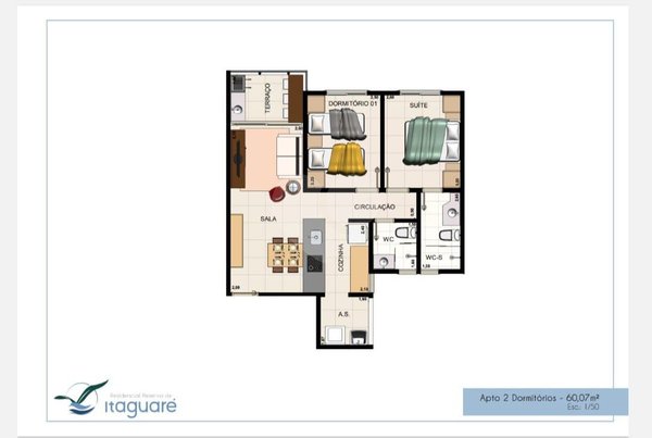 Apartamento 60m² 1