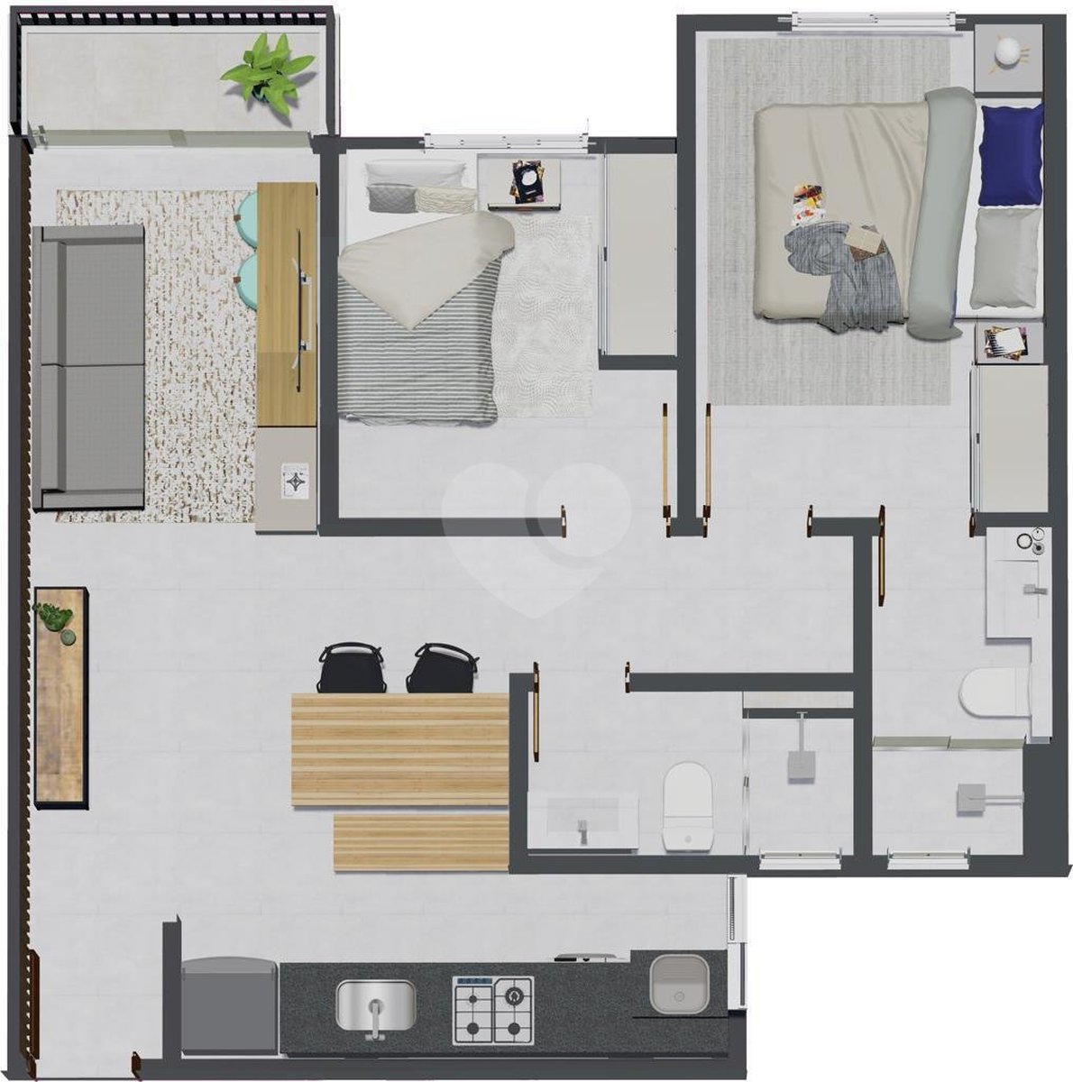 Apartamento 53m²