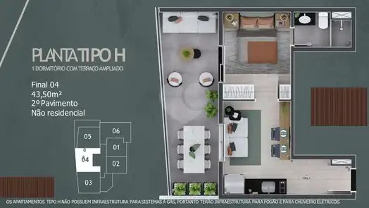 Planta Apartamento 43m²